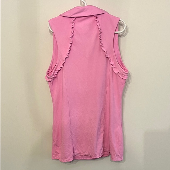 Lilly Pulitzer Pink Sleeveless Blouse with Ruffle Trim - Picture 3 of 6